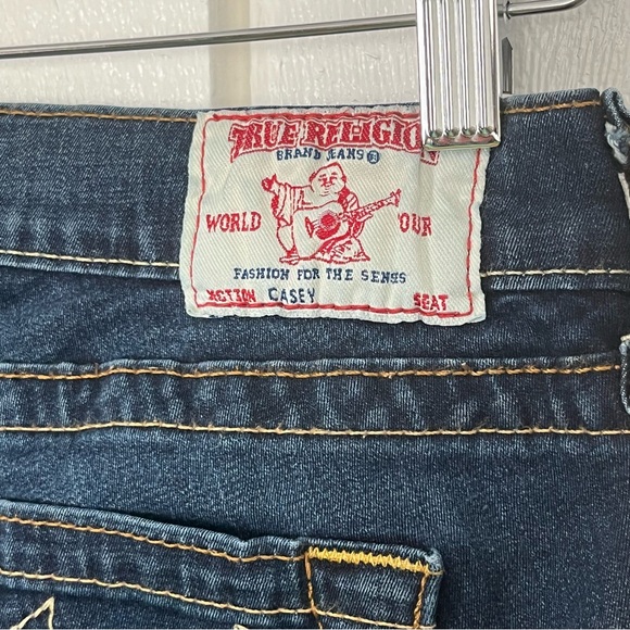 Vintage Y2k True Religion Low Rise Dark Skinny Jeans Embellished Back Pockets - Picture 3 of 13